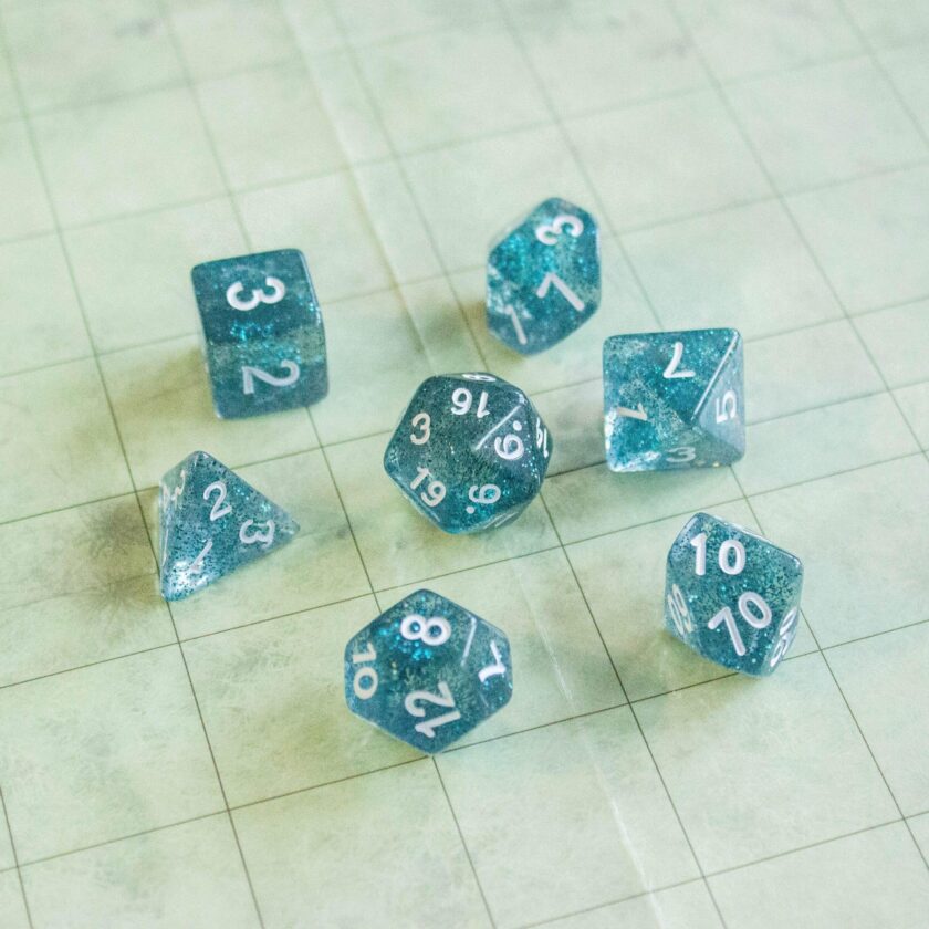 Cobalt Blue Shimmer Dice - Image 5