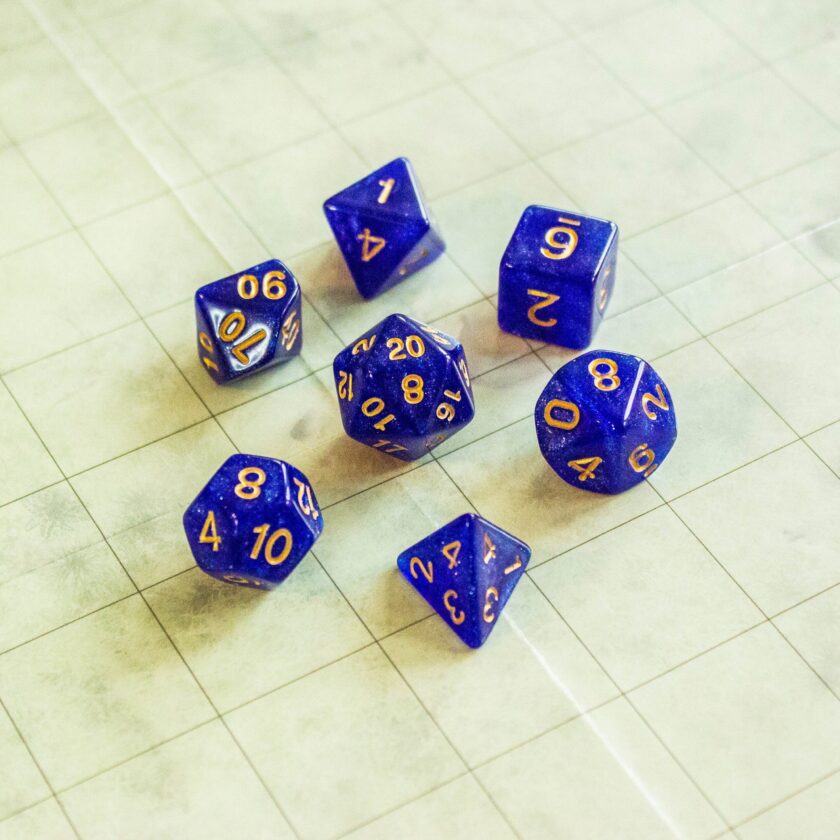 Cerulean Blue Shimmer Dice - Image 3