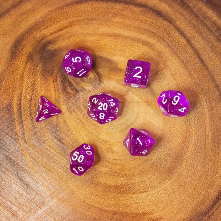 Plum Purple Shimmer Dice - Image 3