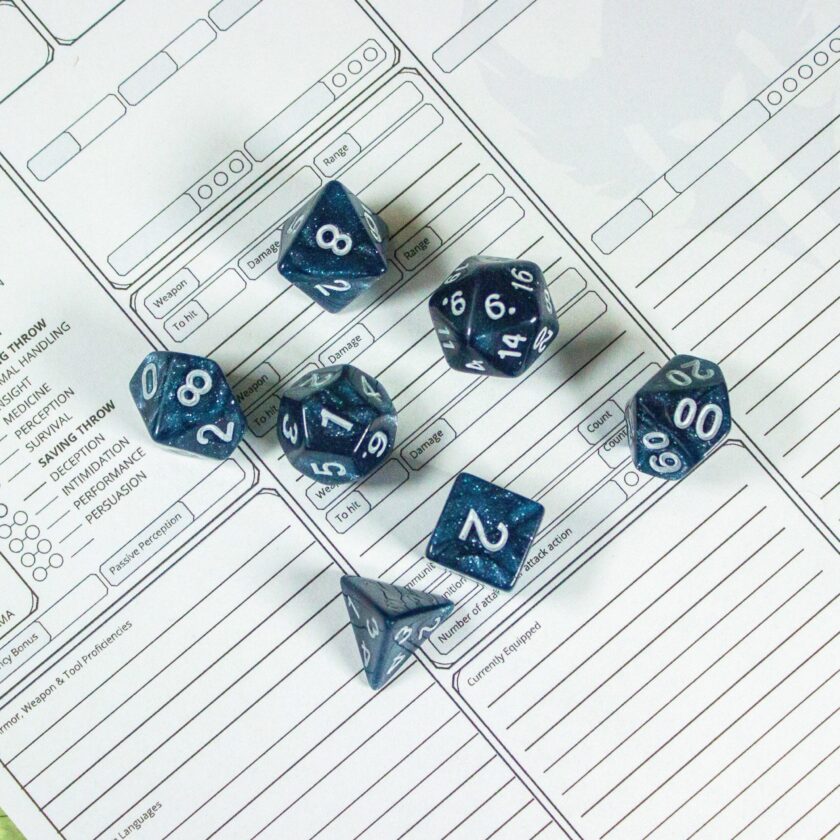 Blue Abyss Shimmer Dice