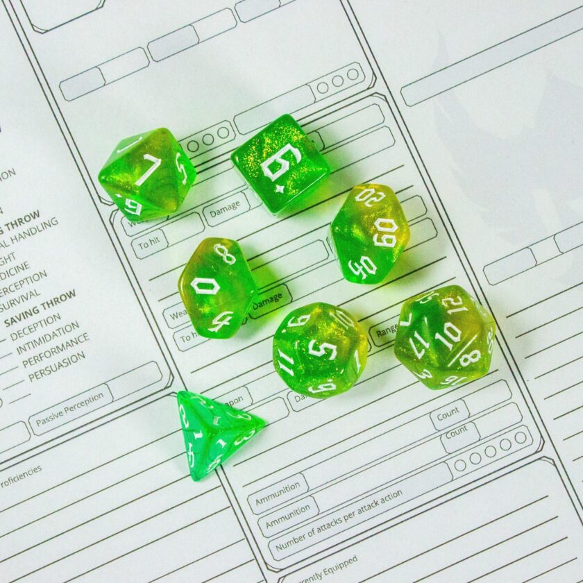 Lime Green Fog  Dice