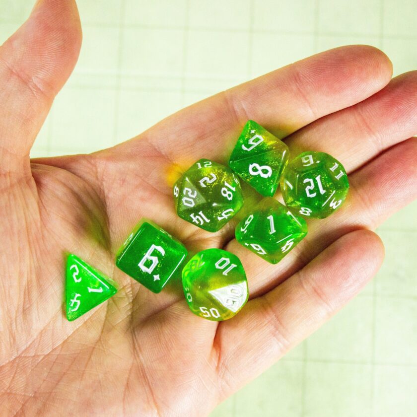 Lime Green Fog  Dice - Image 3