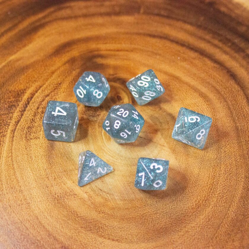 Cobalt Blue Shimmer Dice - Image 3