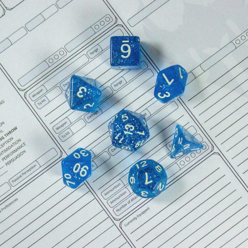 Royal Blue Shimmer Dice - Image 2