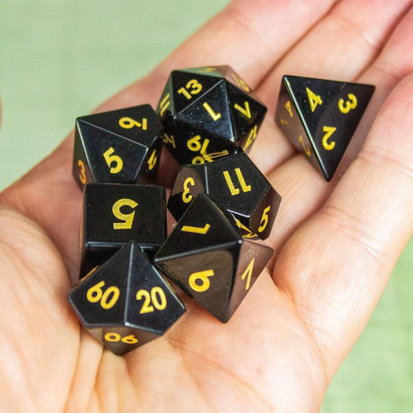 Black Obsidian Crystal Dice Set - Image 3