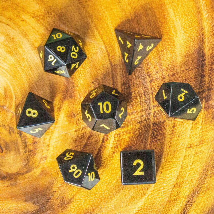 Black Obsidian Crystal Dice Set - Image 5