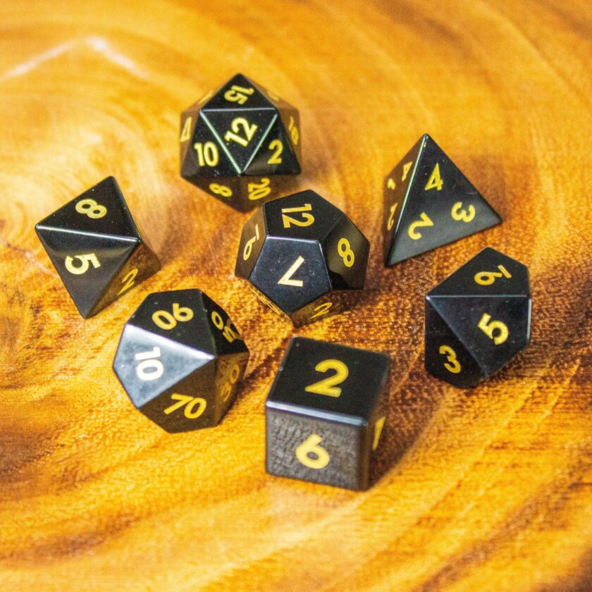 Black Obsidian Crystal Dice Set - Image 8