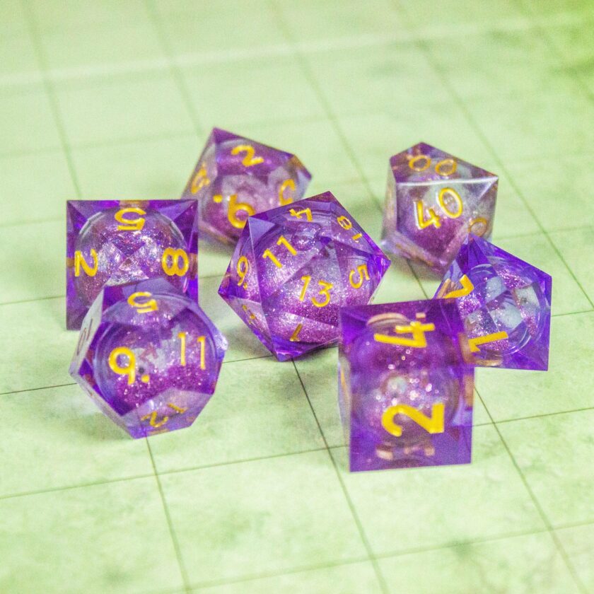 Purple Liquid Core Shimmer Glitter Dice - Image 6