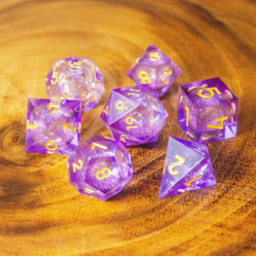 Purple Liquid Core Shimmer Glitter Dice - Image 8