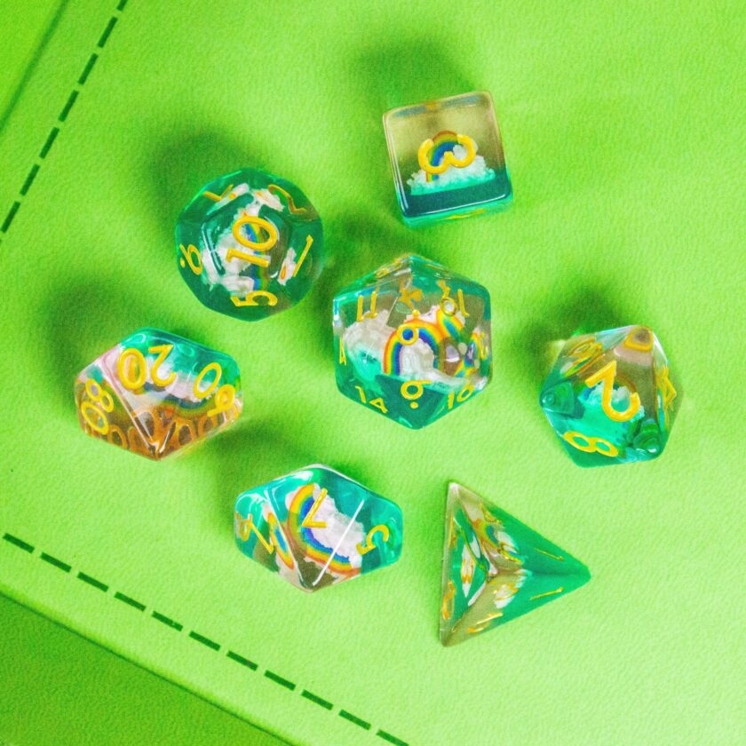 Rainbow Green Dice Set - Image 3