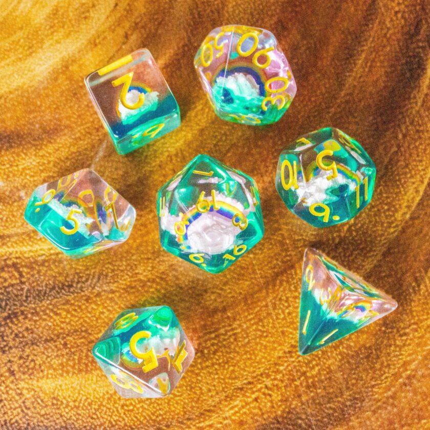 Rainbow Green Dice Set - Image 5