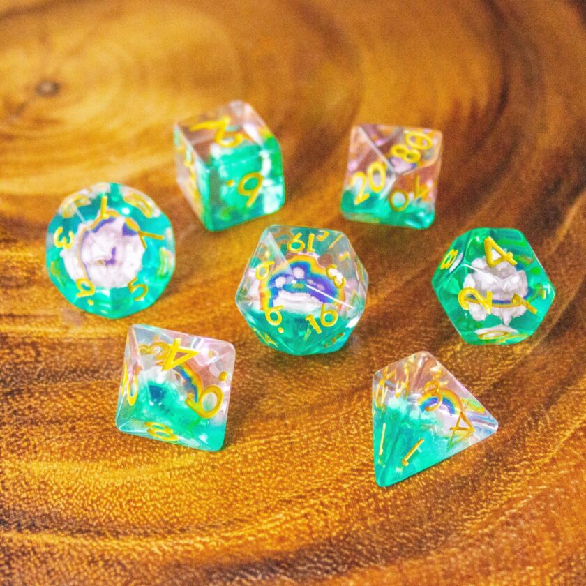 Rainbow Green Dice Set - Image 8