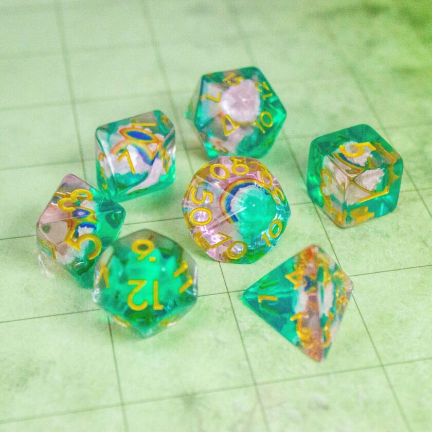 Rainbow Green Dice Set - Image 9