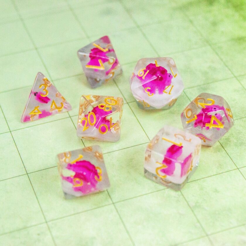 Pink Dinosaurs Filled Dice Set - Image 5