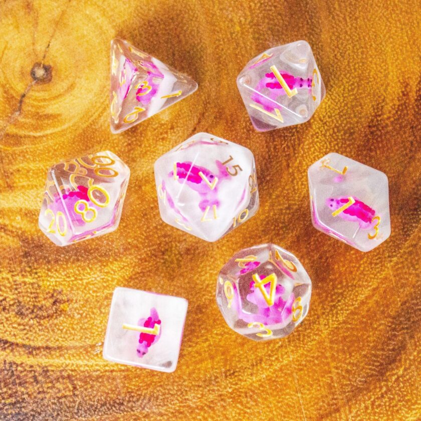 Pink Dinosaurs Filled Dice Set - Image 3