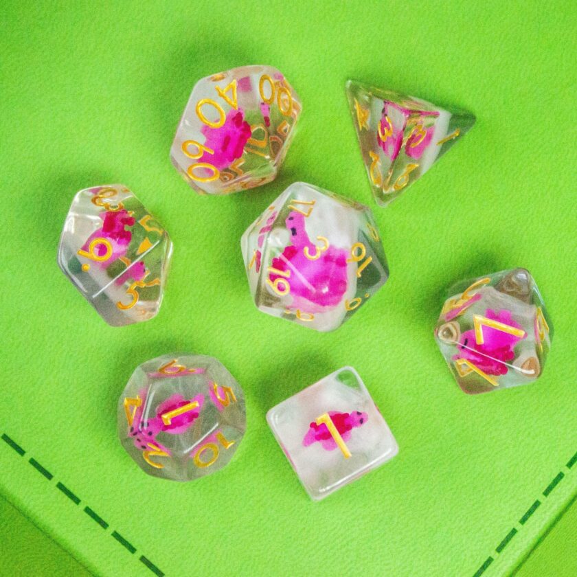 Pink Dinosaurs Filled Dice Set - Image 7