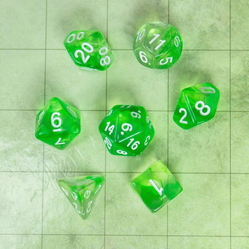 Green and White Swish Two Tone Dice - Image 2