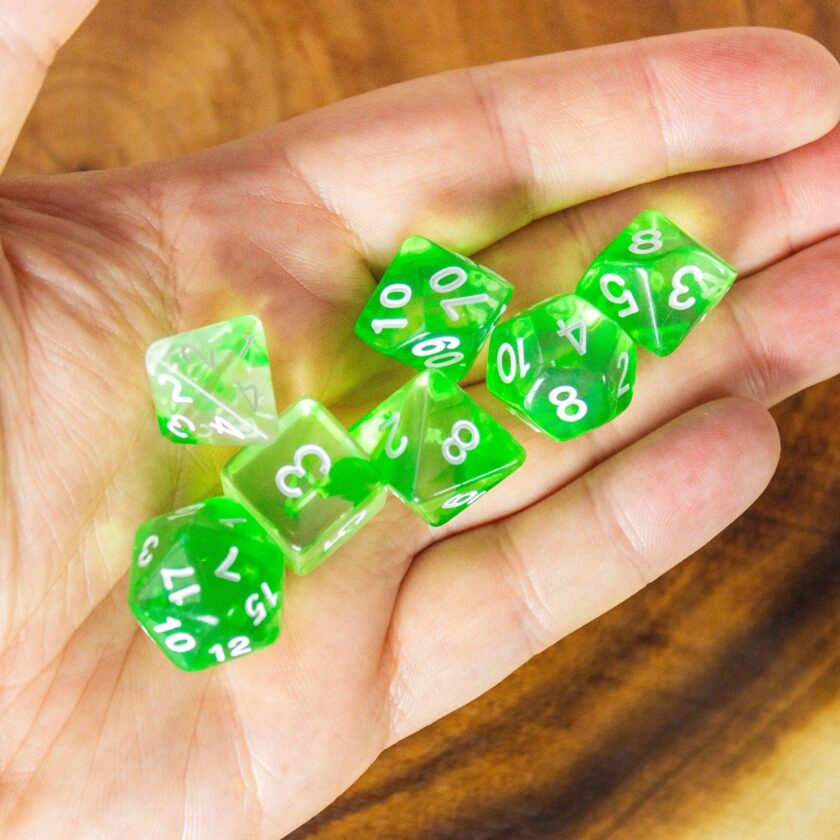 Green and White Swish Two Tone Dice - Image 6