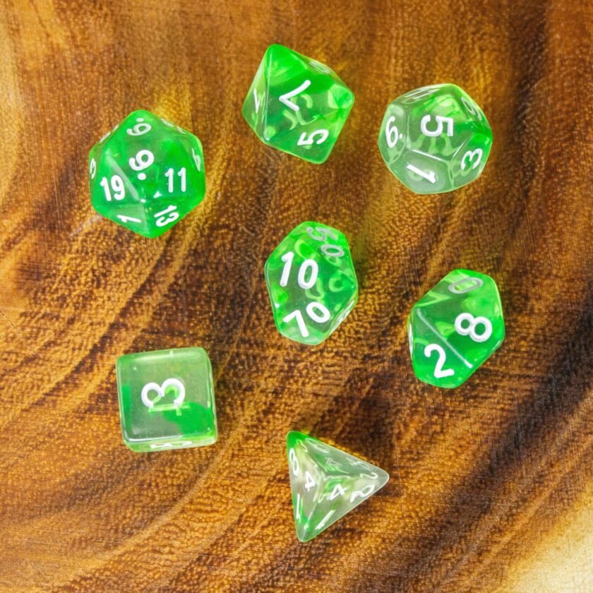 Green and White Swish Two Tone Dice - Image 5