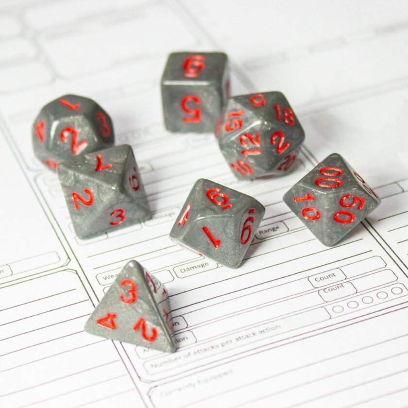 Grey Dice with Red Numbers - Image 2