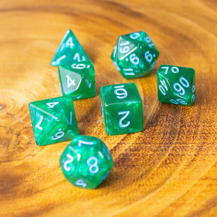 Moss Shimmer Dice Set