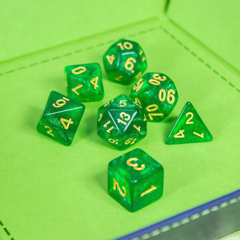 Shamrock Green Shimmer Dice Set