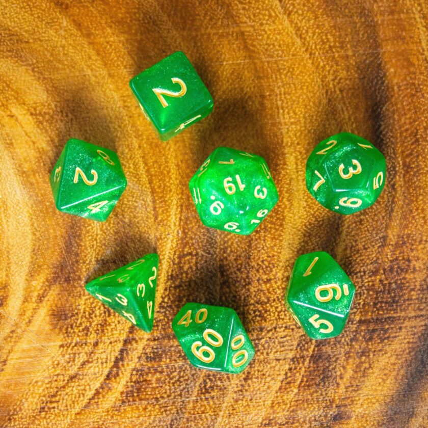 Shamrock Green Shimmer Dice Set - Image 3