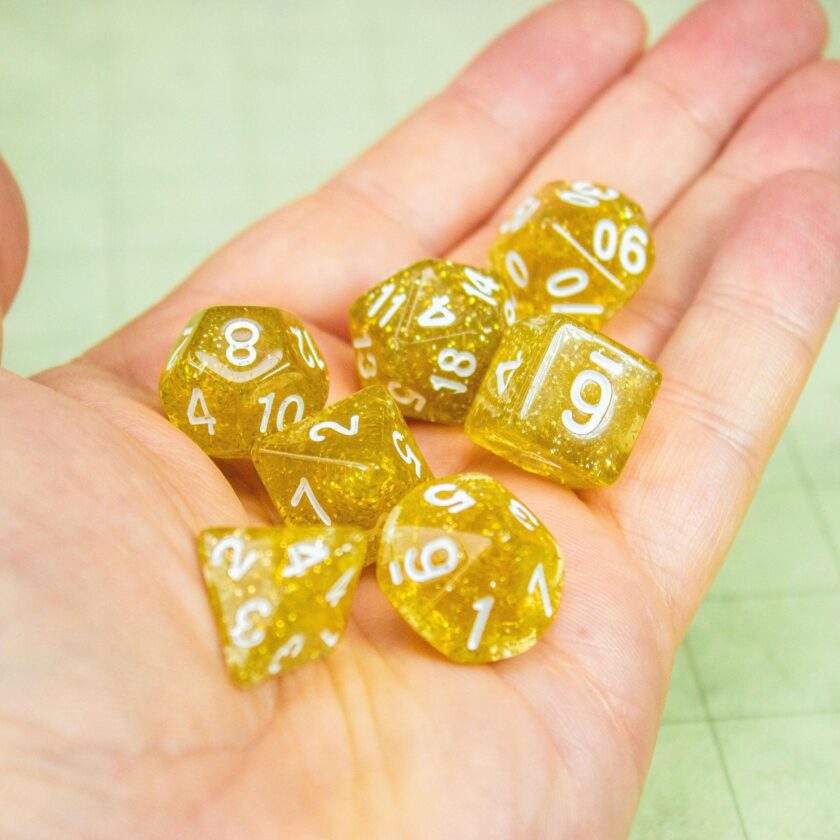 Yellow Shimmer Dice Set - Image 7