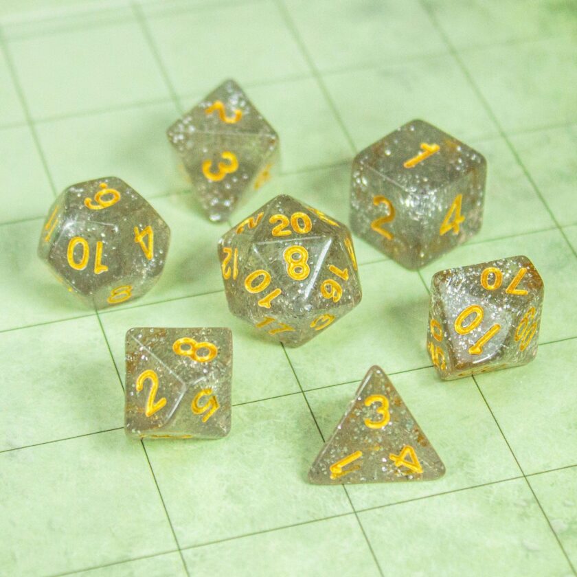 Silver Glitter Shimmer Dice Set - Image 2