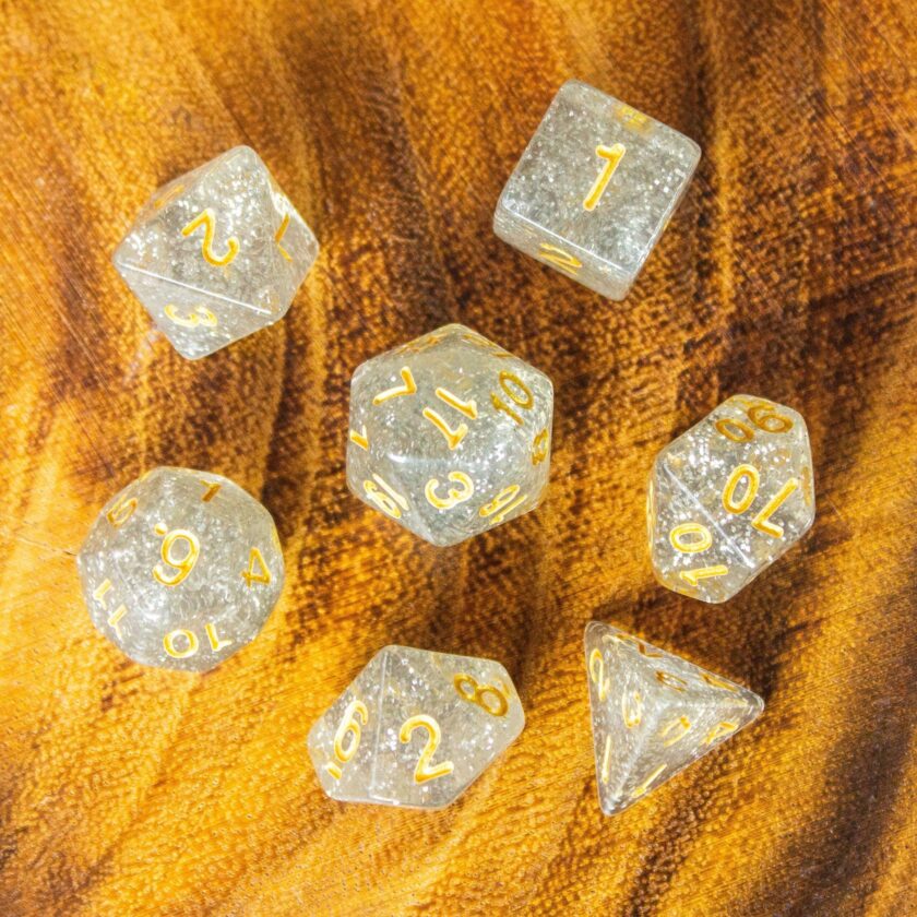 Silver Glitter Shimmer Dice Set - Image 4