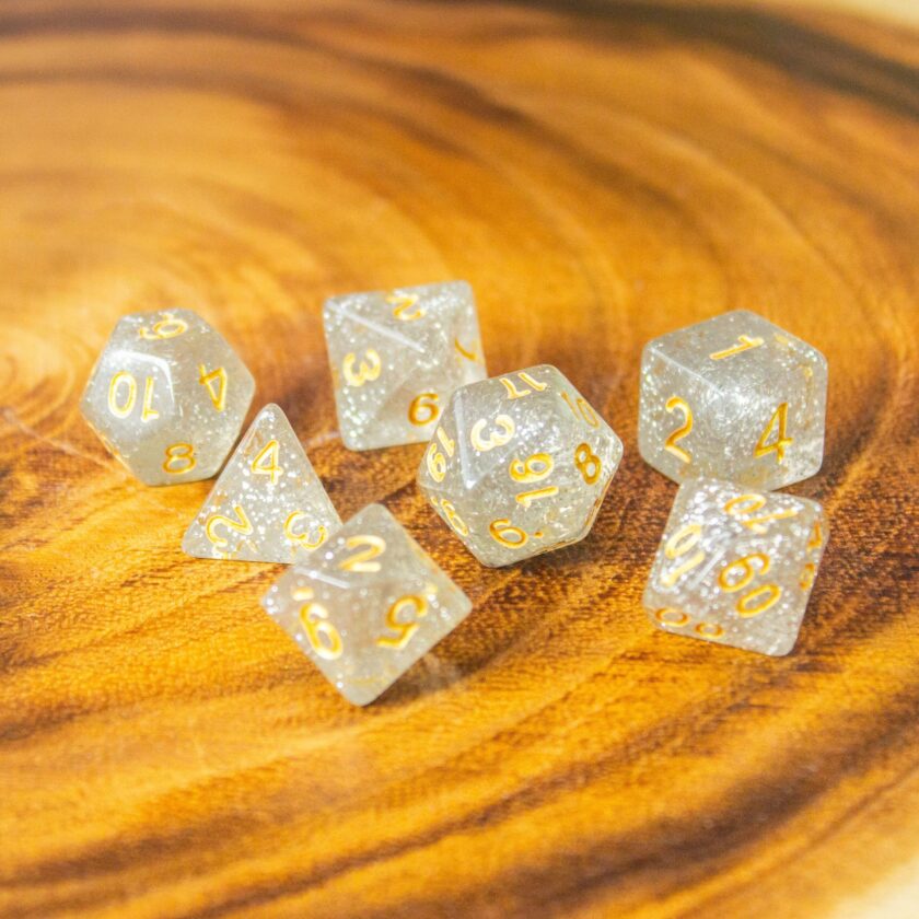 Silver Glitter Shimmer Dice Set - Image 7