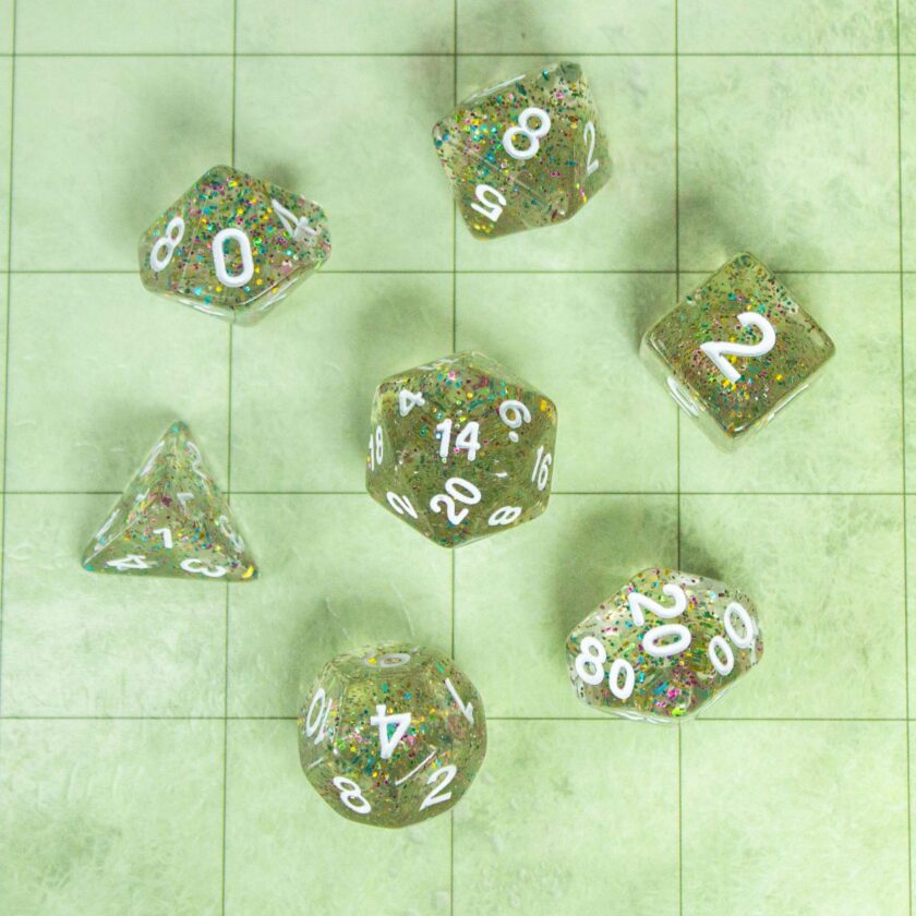 Silver Glitter Shimmer Dice Set - Image 2