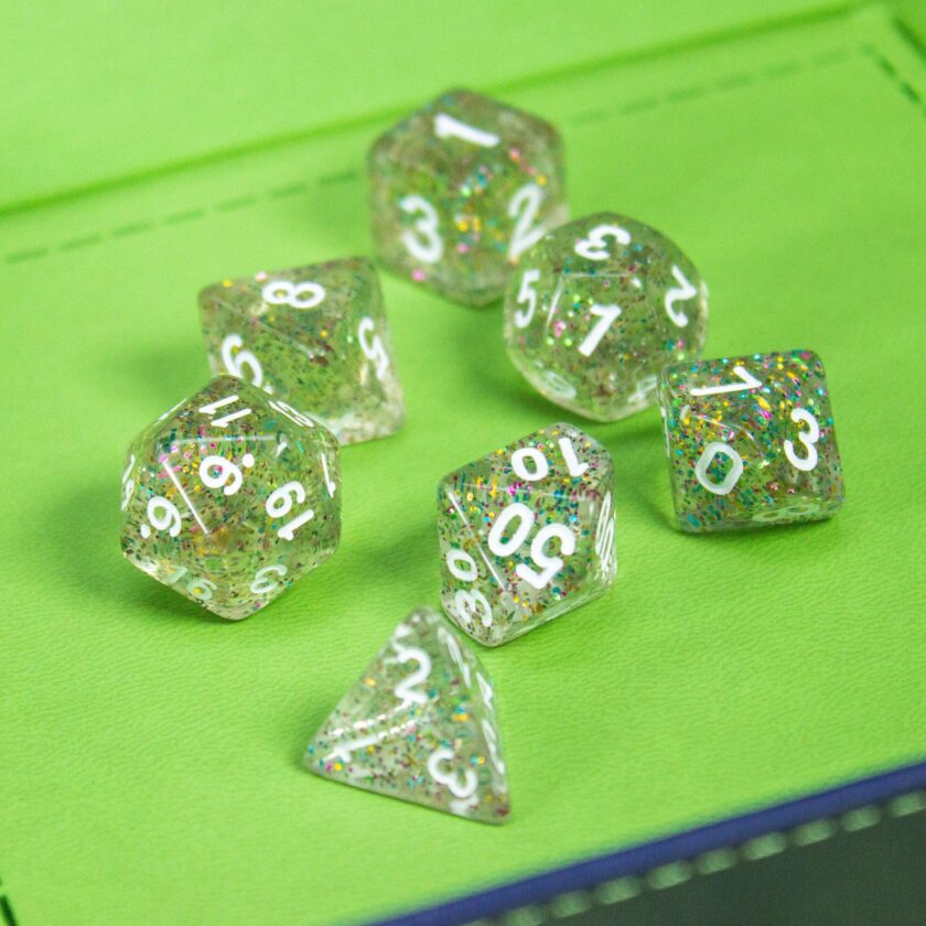 Silver Glitter Shimmer Dice Set - Image 7