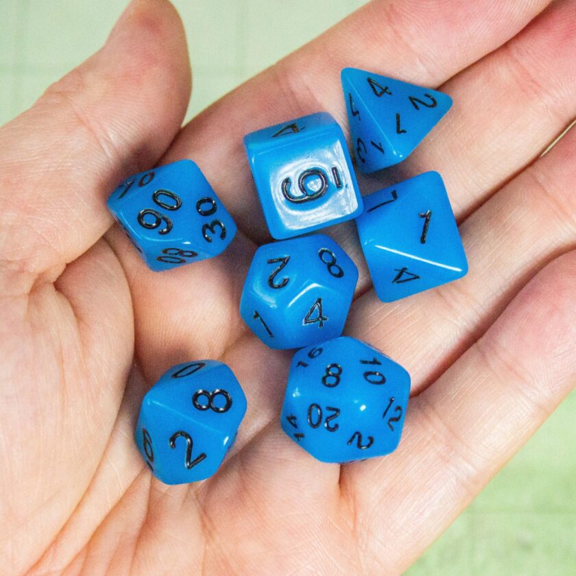 Blue Glow In The Dark Dice