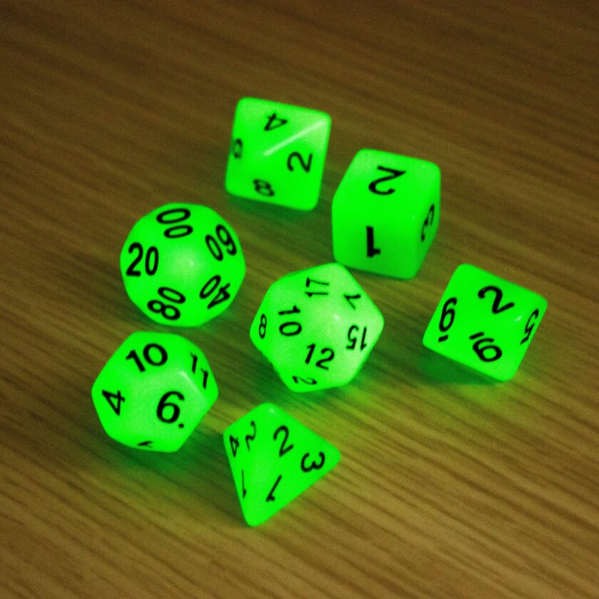 Green Glow In The Dark Dice