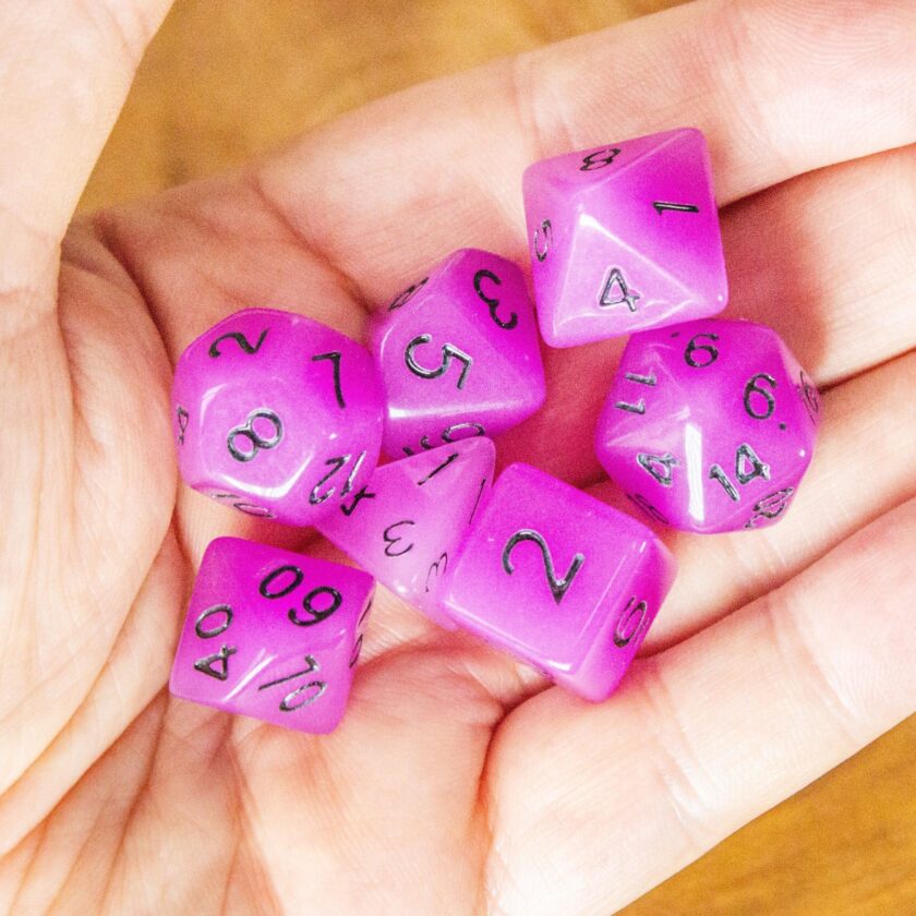 Purple Glow In The Dark Dice