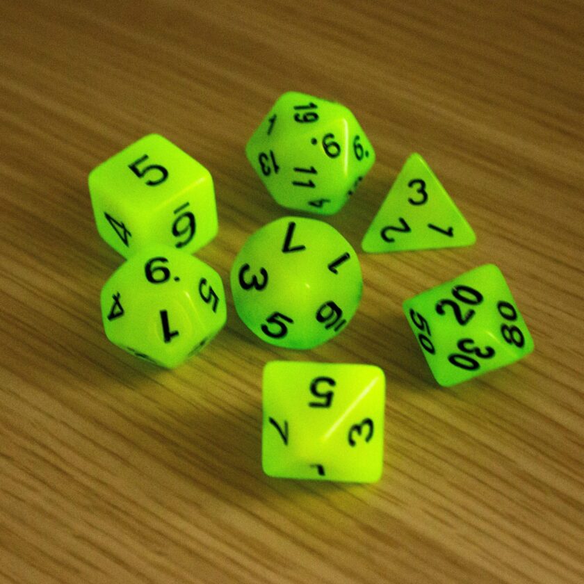 Yellow Glow In The Dark Dice - Image 5