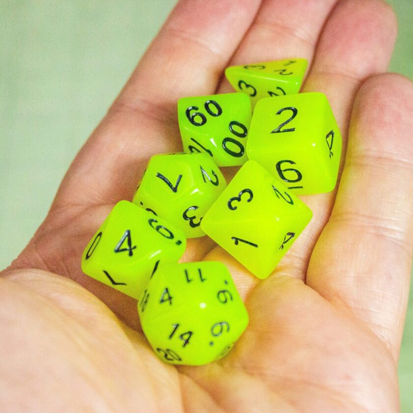 Yellow Glow In The Dark Dice - Image 3