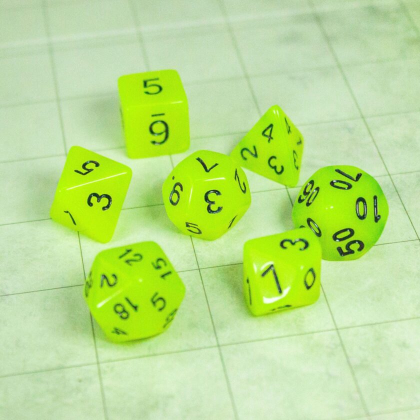 Yellow Glow In The Dark Dice - Image 8