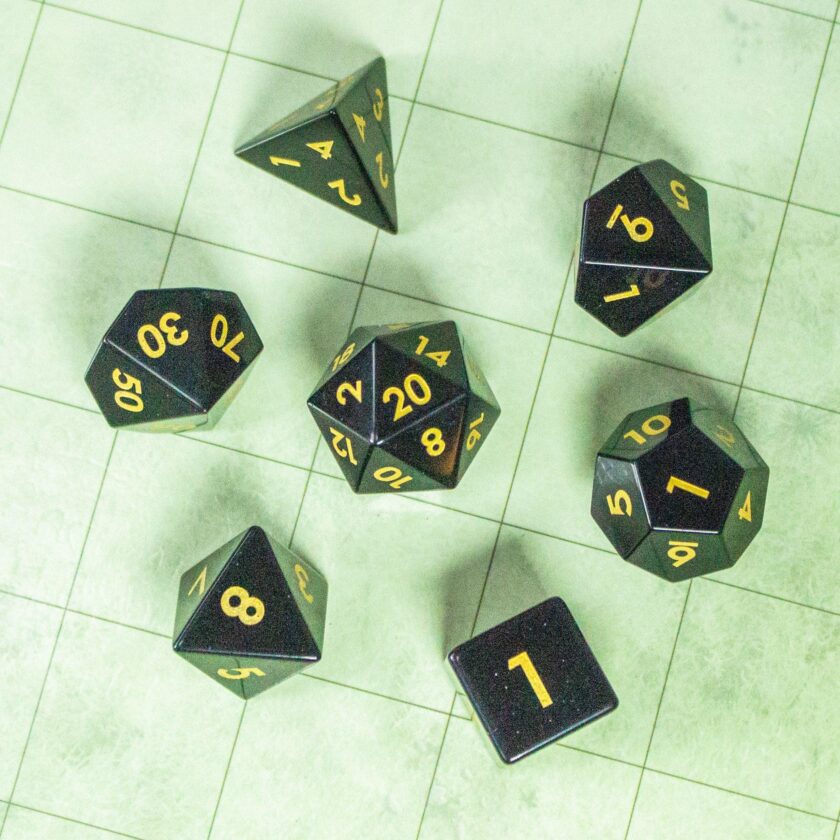 Black Obsidian Crystal Dice Set - Image 2