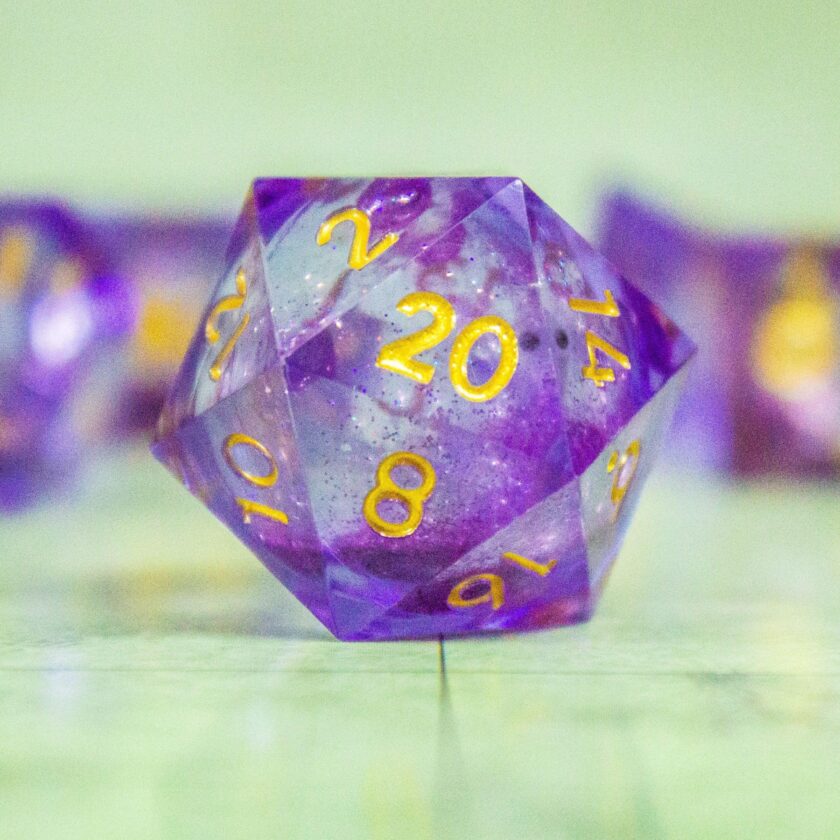 Purple Liquid Core Shimmer Glitter Dice - Image 7