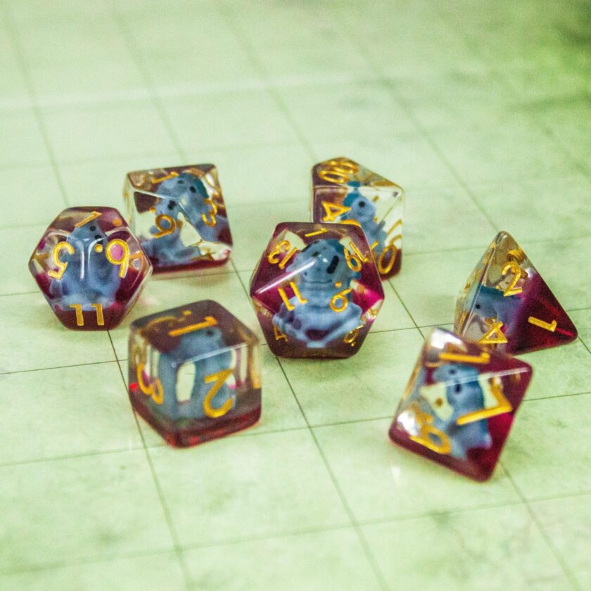 Blue Dinosaurs Filled Dice Set - Image 3