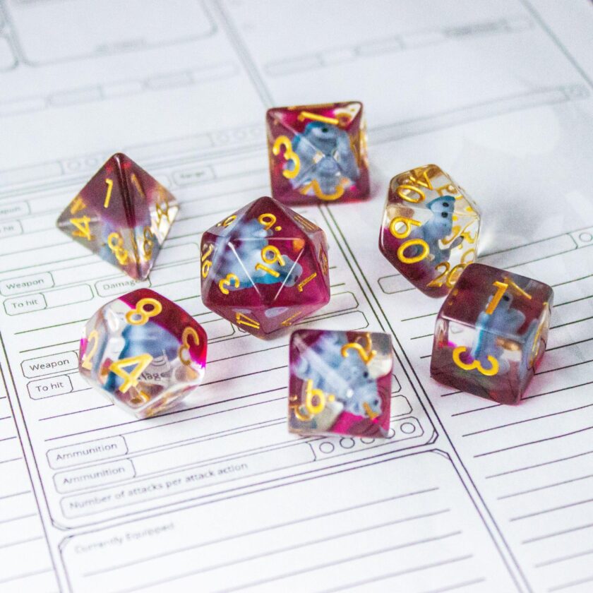 Blue Dinosaurs Filled Dice Set - Image 8