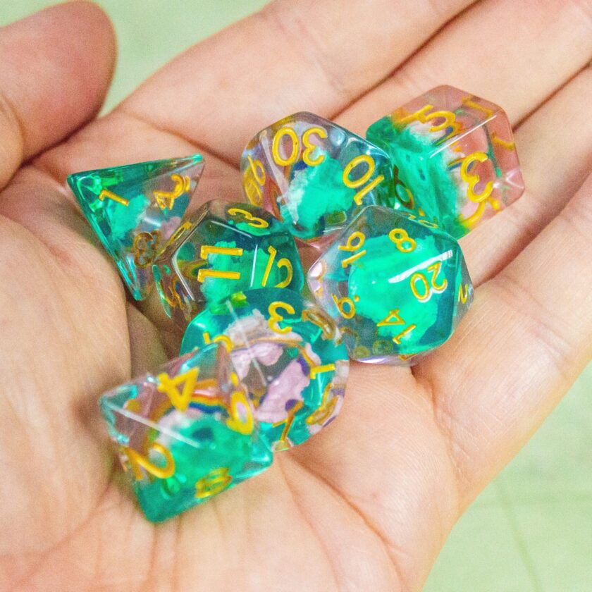 Rainbow Green Dice Set - Image 2