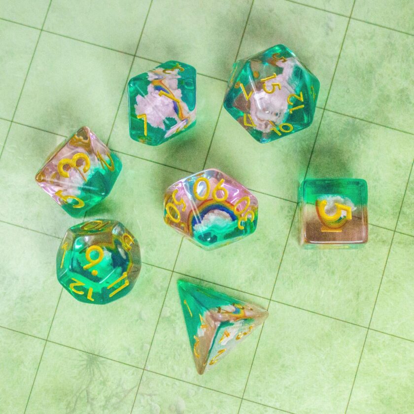 Rainbow Green Dice Set - Image 4