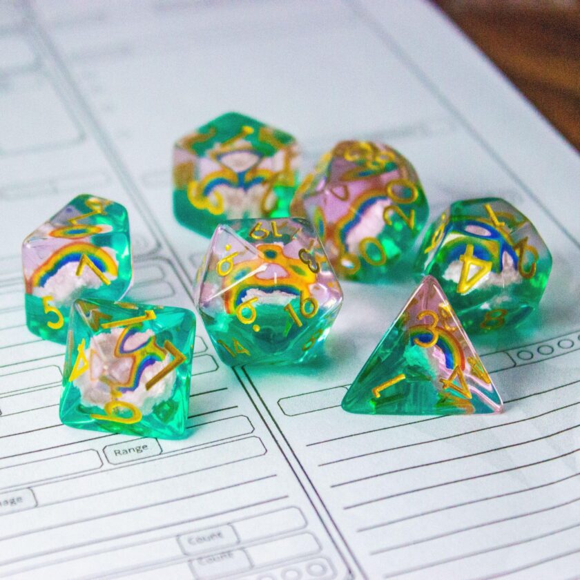 Rainbow Green Dice Set - Image 7