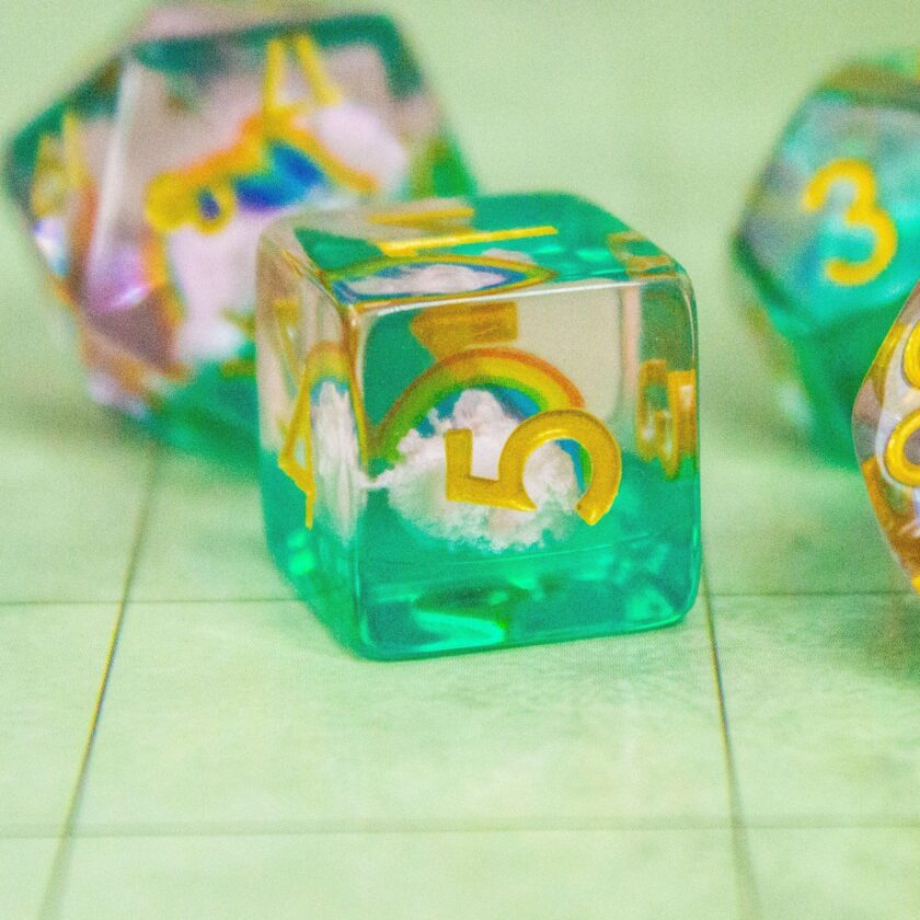 Rainbow Green Dice Set