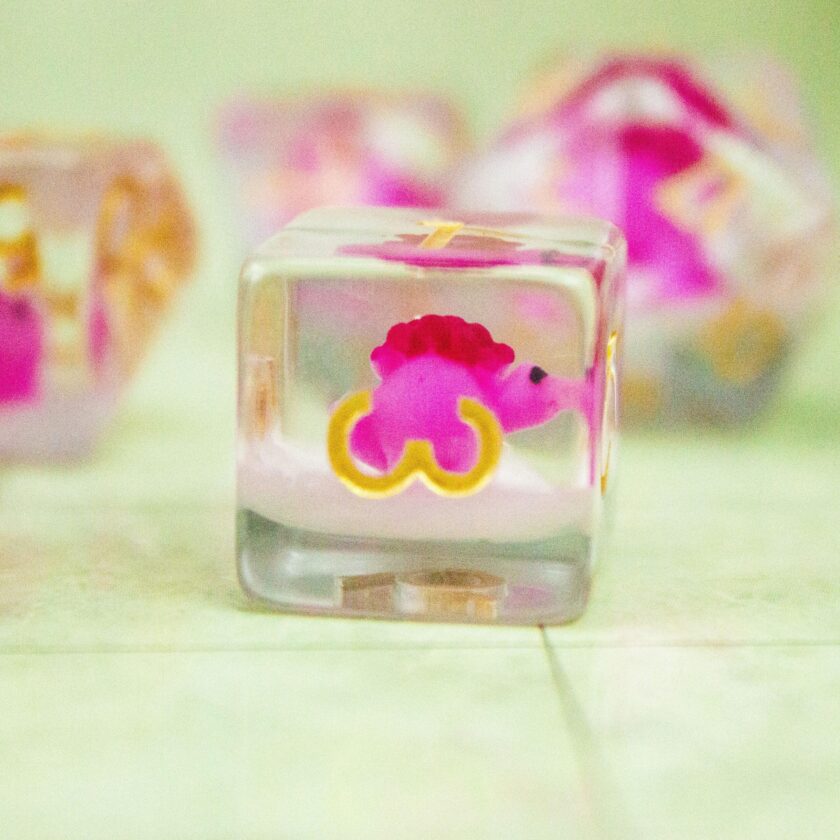 Pink Dinosaurs Filled Dice Set - Image 4