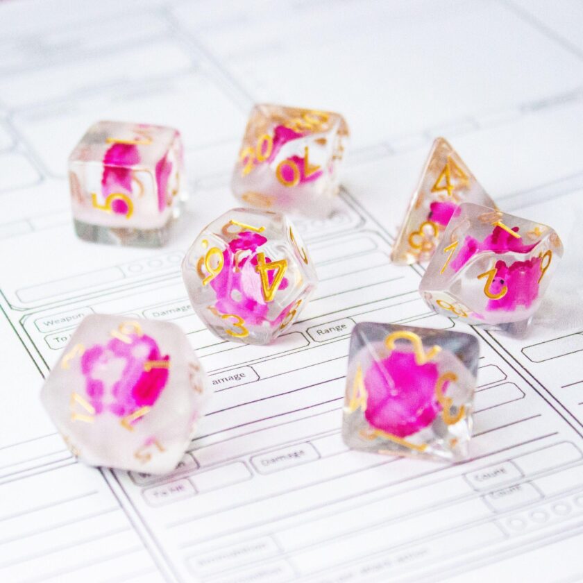 Pink Dinosaurs Filled Dice Set - Image 9