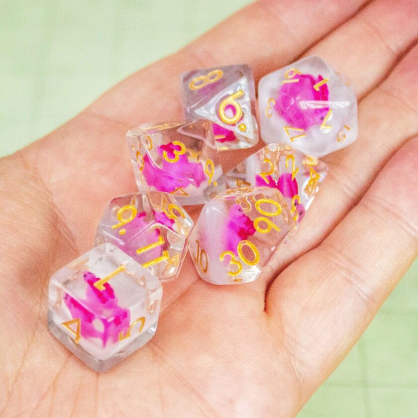 Pink Dinosaurs Filled Dice Set - Image 6